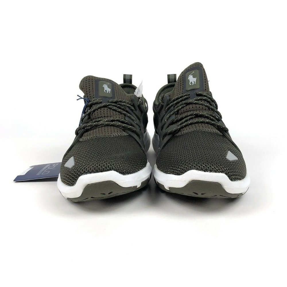 Polo Ralph Lauren Train 200 Green White Low Shoes - Picture 6 of 9